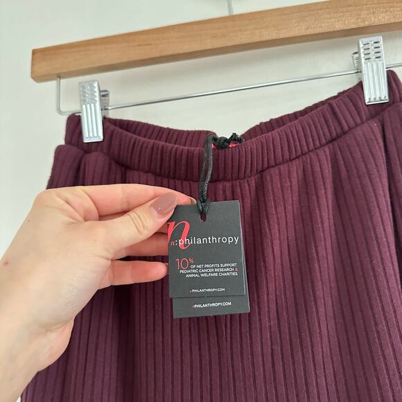 N:Philanthropy Revolve Reign Ribbed Pull On High Rise Pants Space Cherry XS - Picture 7 of 9